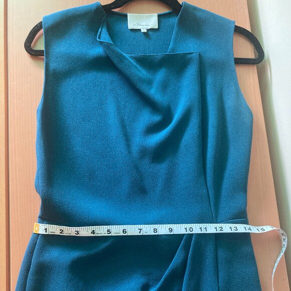 3.1 Phillip Lim Size 4 draped dress in peacock color (blue/green) - Picture 8 of 12